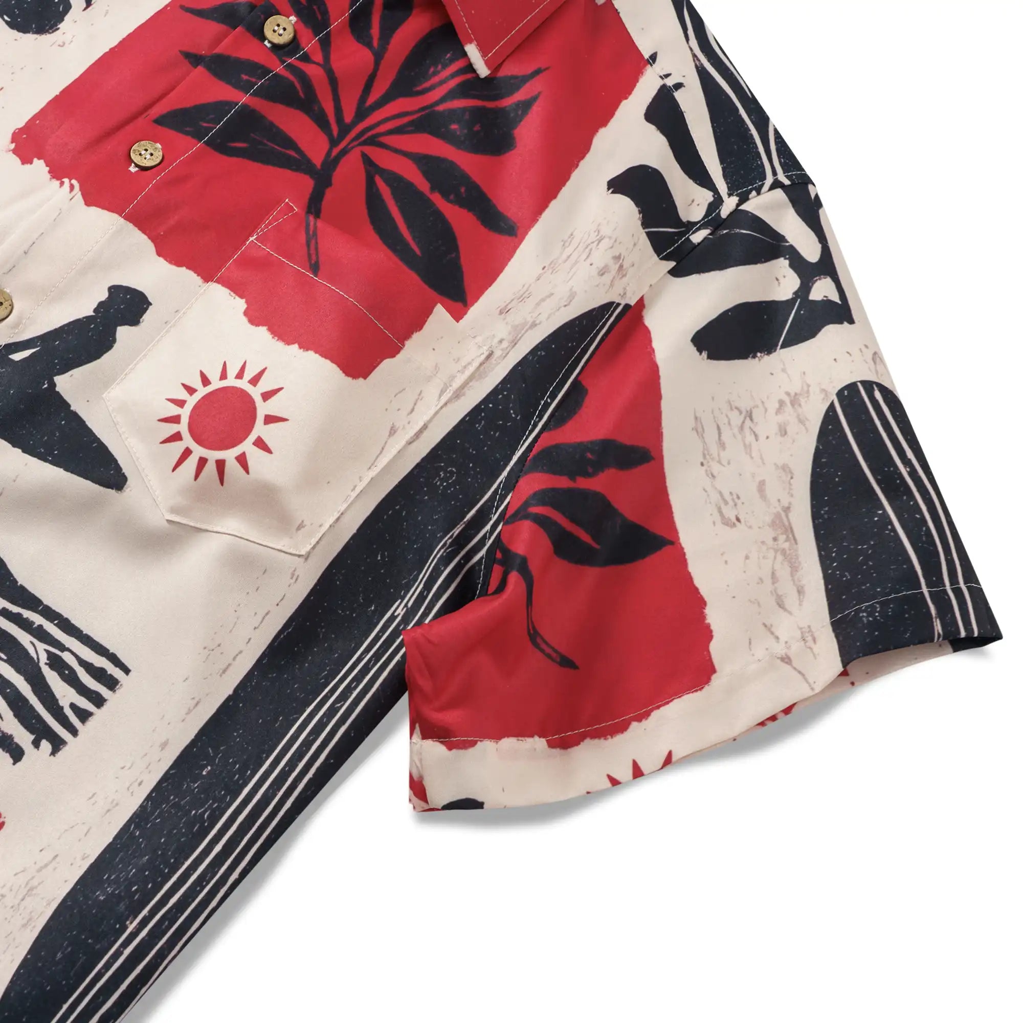 LeosWare® Men's Hawaiian Shirt Short Sleeve Button-up Breathable & Quick-Dry Aloha Island Drift